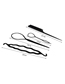 Fashion Black Four-piece Set Of Geometrical Hairpin Hairpin Pull Hairpin Hairpin