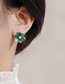 Fashion White Drop Oil Petal Stud Earrings