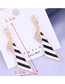 Fashion Gold Color Geometric Triangle Stripe Earrings