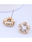 Fashion Gold Color Copper Inlaid Zirconium Flower Earrings