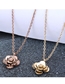 Fashion Gold Color Titanium Steel Rose Necklace
