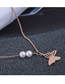 Fashion Gold Color Titanium Steel Butterfly Pearl Necklace