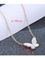 Fashion Rose Gold Color-2 Titanium Steel Butterfly Necklace