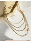 Fashion Gold Metal Mixed Chain Multi-layer Necklace