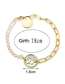 Fashion Gold Metal Pearl Chain Coin Bracelet