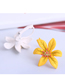 Fashion White+yellow Two-tone Flower Earrings