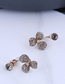 Fashion Gold Flash Diamond Clover Stud Earrings