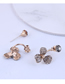 Fashion Gold Flash Diamond Clover Stud Earrings