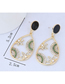 Fashion Gold Alloy Diamond Cutout Drop Earrings