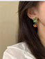 Fashion Gold Alloy Flower Persimmon Earrings