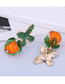 Fashion Gold Alloy Flower Persimmon Earrings