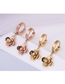 Fashion Gold Titanium Steel Rosette Earrings