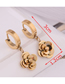 Fashion Gold Titanium Steel Rosette Earrings
