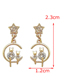 Fashion Gold Alloy Five-pointed Star Cat Earrings