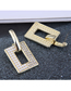Fashion Gold Square Earrings With Metal Pearls And Diamonds