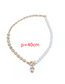 Fashion Gold Metal Inlaid Zirconium Pearl Necklace