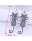 Fashion Rose Red Copper Inlaid Zirconium Bow Cat Earrings