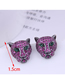 Fashion Black Copper Inlaid Zirconium Leopard Earrings