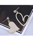 Fashion Gold Love Pearl Asymmetrical Stud Earrings