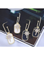 Fashion Black Alloy Flash Diamond Eight Pointed Star Stud Earrings