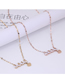 Fashion Golden-2 Titanium Steel Inlaid Zirconium Digital Love Necklace