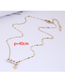 Fashion Golden-2 Titanium Steel Inlaid Zirconium Digital Love Necklace