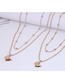 Fashion Gold Titanium Steel Butterfly Double Necklace