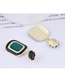 Fashion Green Alloy Hit Color Square Earrings