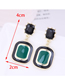 Fashion Green Alloy Hit Color Square Earrings