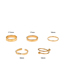 Fashion Gold Alloy Geometric Twist Open Ring Set