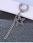 Fashion Silver Titanium Steel Five-pointed Star Single Ear Ring