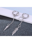 Fashion Silver Titanium Steel Feather Single Ear Ring
