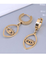 Fashion Gold Color Titanium Steel Hollow Eye Earrings