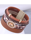 Fashion 2# Geometric Leather Multilayer Magnetic Clasp Bracelet