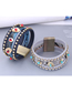Fashion 2# Metal Rhinestone Leather Magnetic Clasp Bracelet