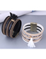 Fashion 5# Metal Tassel Leather Wide Magnetic Buckle Bracelet
