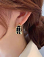 Fashion Black Metal Geometric C-shaped Earrings