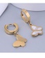 Fashion Golden-white Titanium Steel Butterfly Ear Ring