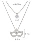 Fashion Silver Metal Flash Diamond Mask Double Necklace
