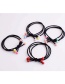 Fashion Black Multi-layered Rubber Bands With Colorful Beads