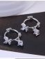 Fashion Silver Color Copper Inlaid Zirconium Butterfly Ear Ring