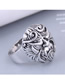 Fashion Silver Color Alloy Geometric Lion Head Ring