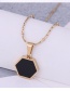 Fashion Black-rose Gold Titanium Steel Geometric Polygon Necklace