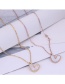 Fashion Rose Gold Titanium Steel Diamond Heart Necklace