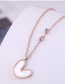 Fashion Gold Titanium Steel Diamond Heart Necklace