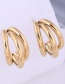 Fashion Rose Gold Titanium Steel Geometric Multi-layer Stud Earrings