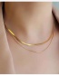 Fashion Gold Titanium Steel Snake Bone Chain Double Necklace