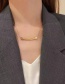 Fashion Gold Titanium Steel Geometric Word Necklace
