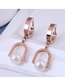 Fashion Gold Titanium Pearl Geometric Earrings