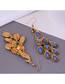 Fashion Blue Metal Stud Earrings